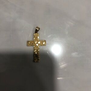 10K Solid Gold Nugget Cross